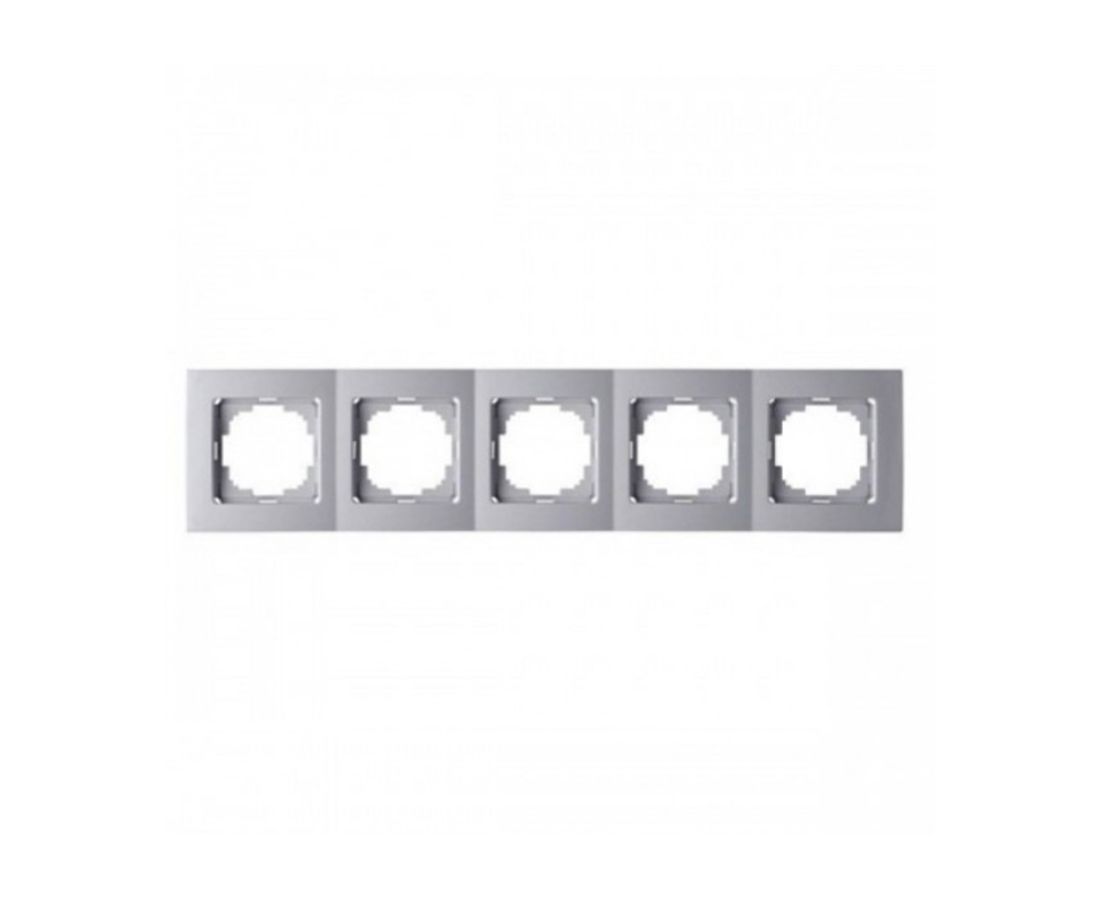 ჩარჩო ხუთიანი touran silver - 24130095 — როზეტები და ჩამრთველები